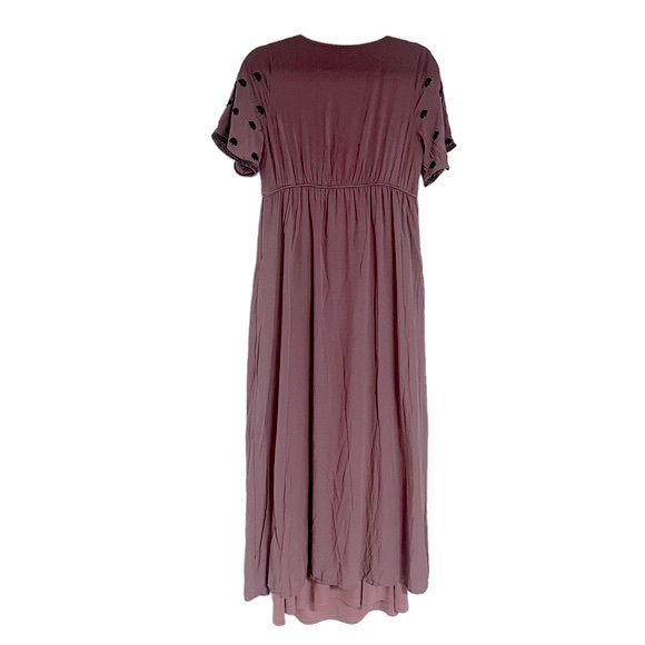 Piper & Scoot Mauve V-Neck Pocketed Maxi Dress Size Medium - Picture 3 of 7